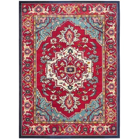 Safavieh Monaco Power Loomed Rectangle Rug- Red - Turquoise- 8 x 11 ft. MNC207C-8